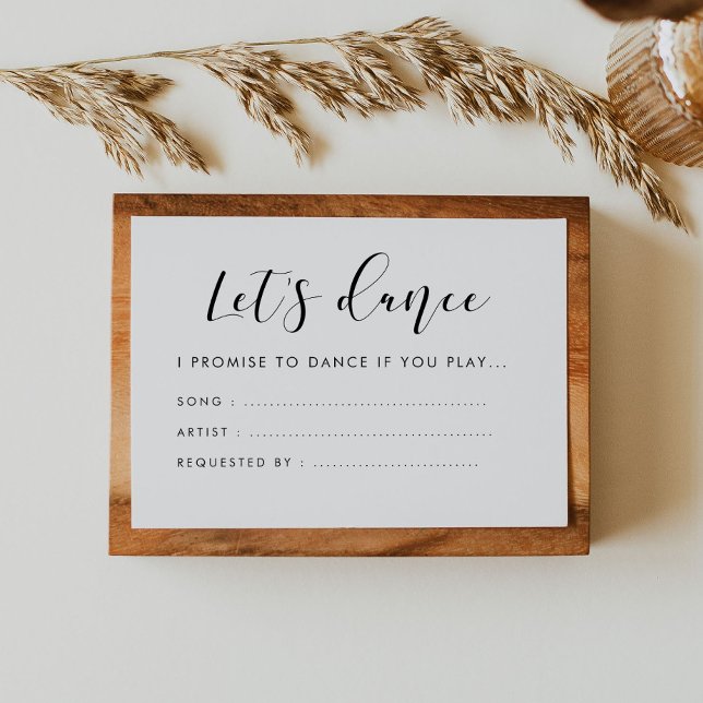 Cartão De Informações Pedido de dança de Vamos de caligrafia elegante (Criador carregado)