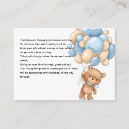 Cartão De Informações Pedido de Exposição de Chuvada do Ursinho com Balõ