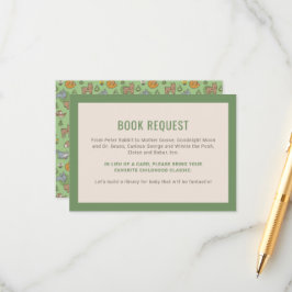 Cartão De Informações Pedido de Livro Chá de fraldas de Animais da Flore