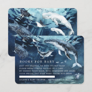 Cartão De Informações Pedido de Livro Chás de Bebê no Fundo do Mar Oce