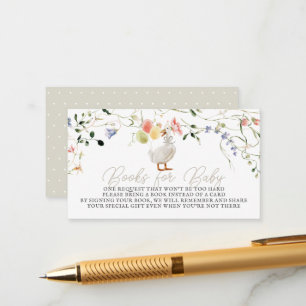 Cartão De Informações Pedido de Livro de Bebê Floral Silvestre Silly Goo