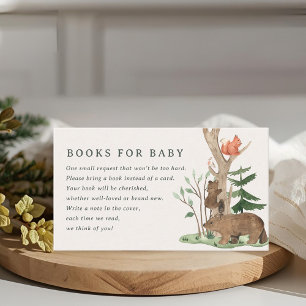 Cartão De Informações Pedido de Livro de Chá de Bebê Floresta de Inverno