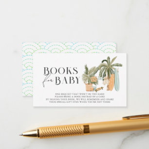 Cartão De Informações Pedido de Livro de Chás de fraldas de Bebê no Surf