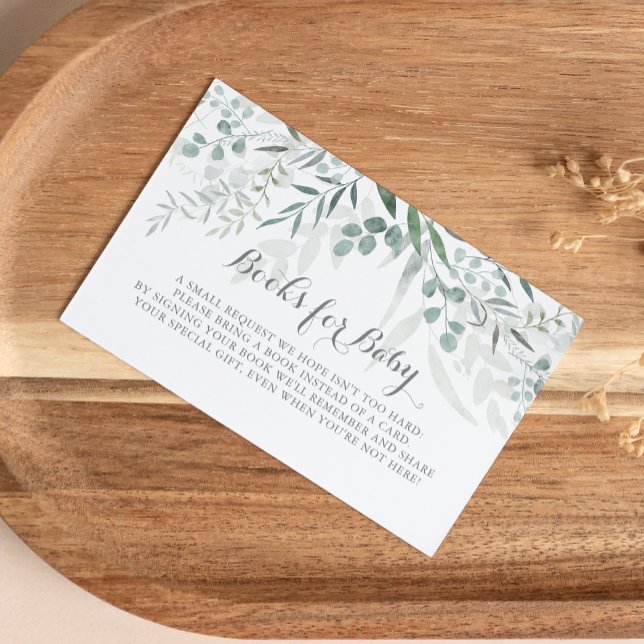 Cartão De Informações Pedido de Livro de Chás de fraldas Eucalyptus mini (Criador carregado)