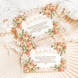 Cartão De Informações Pedido de Livro de Chuvada de Bebê Rosa com Flores