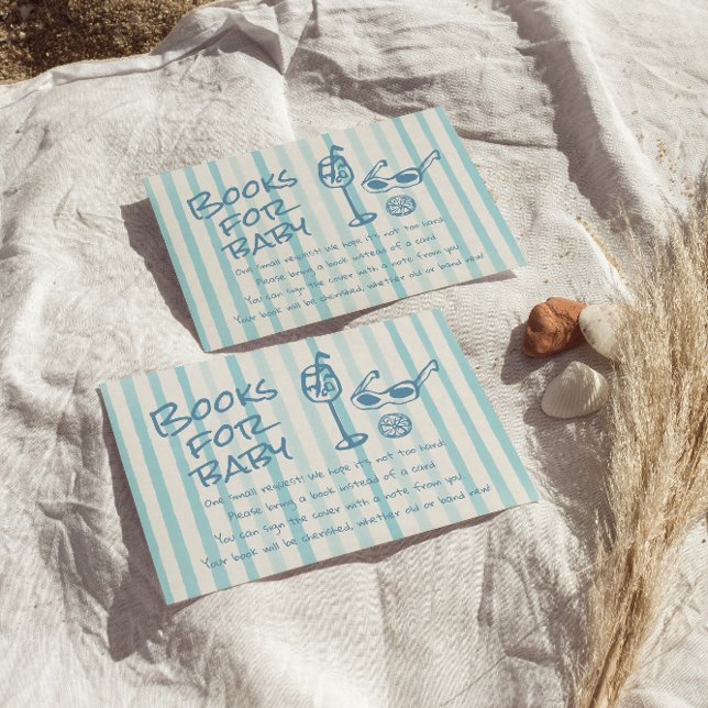 Cartão De Informações Pedido De Livro De Conselho De Bebê Azul Desenhado (Criador carregado)