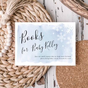 Cartão De Informações Pedido de Livro Flocos de Neve Livros para Bebê
