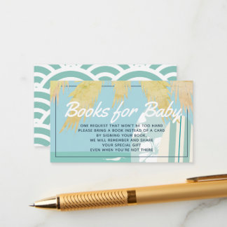 Cartão De Informações Pedido de Livro para Bebê Menino na Praia de Surf