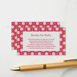 Cartão De Informações Pedido de Livro para Chá de Bebê da Daisy