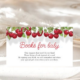 Cartão De Informações Pedido de Livro para Chá de Bebê de Verão Cherry O