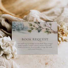 Cartão De Informações Pedido de Livro para Chá de Bebê Floresta de Inver