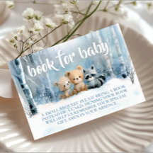 Pedido de Livro para Chá de Bebê Winter Blue Baby 