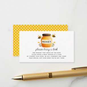 Cartão De Informações Pedido de Livro para Chás de Bebê Honey & Bees