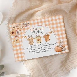 Cartão De Informações Pedido de Livro para Chás de Bebê Little Pumpkin F