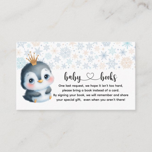 Cartão De Informações Pedido de Livro Pinguim Cute Baby Penguin (Frente)
