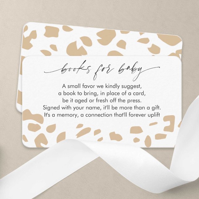 Cartão De Informações Pedido de Livros Neutros de Gênero para Impressão  (Animal Print, Safari Animal Themed Gender Neutral baby Shower enclosure cards.)