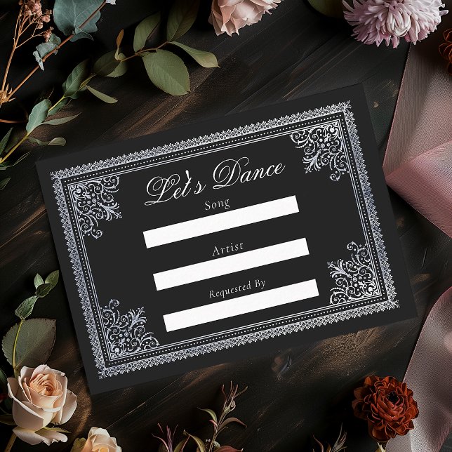 Cartão De Informações Pedido de música de casamento gótico vitoriano vin (Criador carregado)