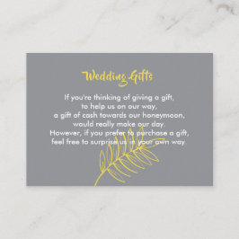 Cartão De Informações Pedido de Presente de Casamento Money Honeymoon Pe