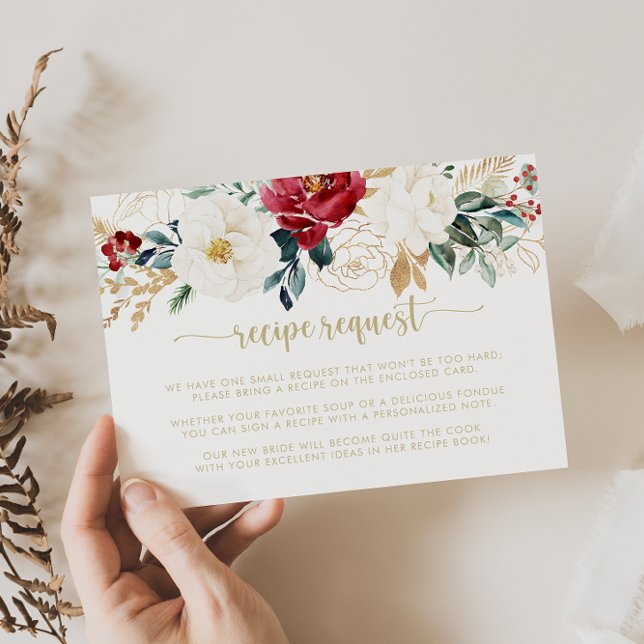 Cartão De Informações Pedido de receita de casamento clássico em burgund (Criador carregado)