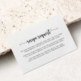 Cartão De Informações Pedido de Receita de Casamento com Caligrafia Mini