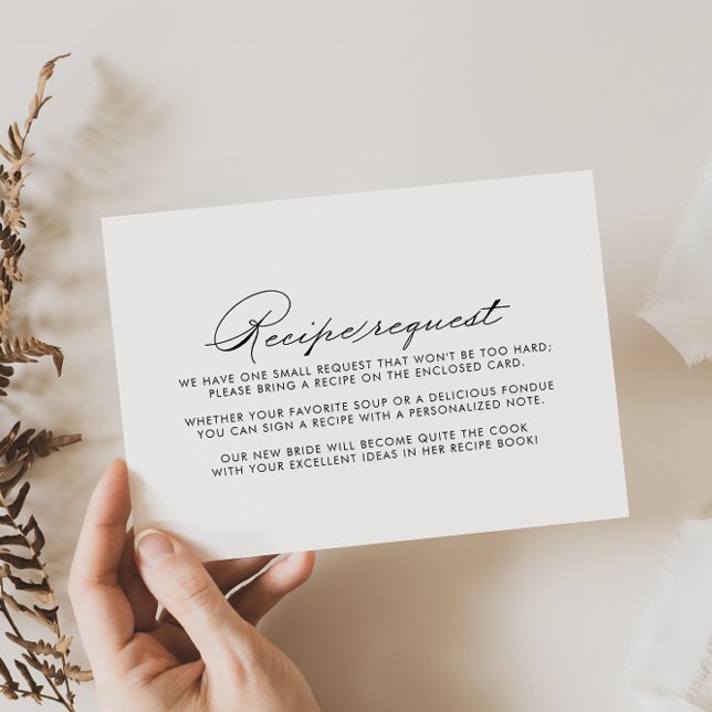 Cartão De Informações Pedido de Receita de Casamento com Caligrafia Mini (Criador carregado)