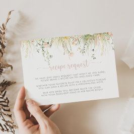 Cartão De Informações Pedido de Receita de Casamento com Flores Silvestr