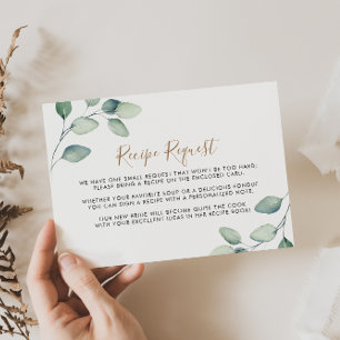 Cartão De Informações Pedido de Receita de Casamento com Folha Verde For