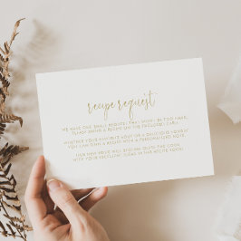Cartão De Informações Pedido de Receita de Casamento em Script Elegante