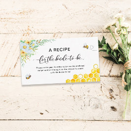 Cartão De Informações Pedido de Receita de Chá de Noiva Abelha Mel