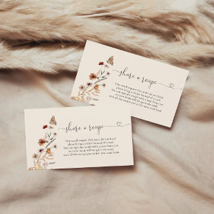 Cartão De Informações Pedido de Receita de Chá de Noiva Boho Tiny Wildfl