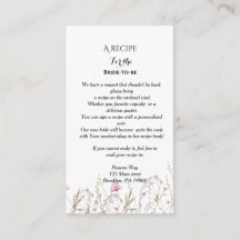 Pedido de receita de chá de noiva com flor silvest