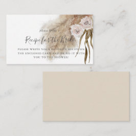 Cartão De Informações Pedido de Receita de Chá de Noiva com Grama das Pa