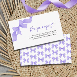 Cartão De Informações Pedido de Receita de Chá de Noiva Coquette Purple 