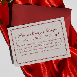 Cartão De Informações Pedido de Receita de Chá de Noiva do Dia dos Namor