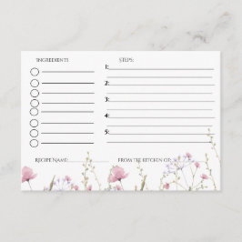 Cartão De Informações Pedido de receita de chá de noiva Wildflower 