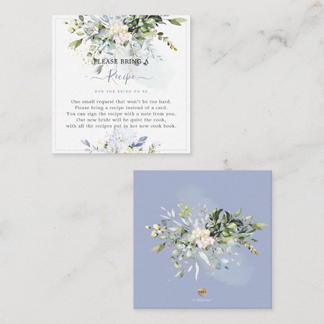 Cartão De Informações Pedido de Receita de Eucalipto H2 Azul (Frente/Verso)