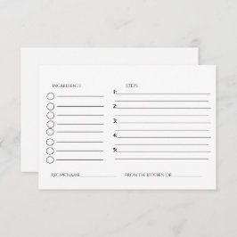 Cartão De Informações Pedido de receita minimalista para chá de noiva