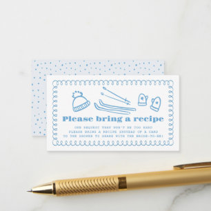 Cartão De Informações Pedido de Receita para Chá de Noiva Blue Doodle Ap