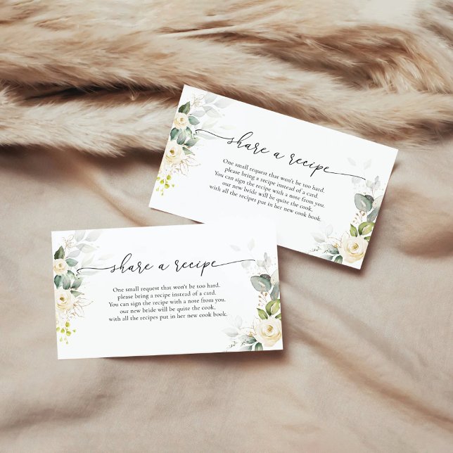 Cartão De Informações Pedido de Receita para Chá de Noiva com Rosas Bran (Criador carregado)