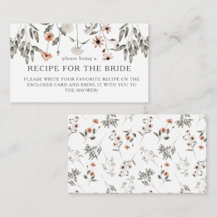 Cartão De Informações Pedido de Receita para Chá de Noiva de Flor Silves