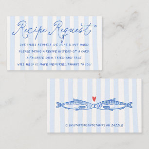 Cartão De Informações Pedido de Receita para Chá de Noiva Two Less Fish