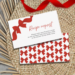 Cartão De Informações Pedido de Receita para Chá de Panela da Red Bow Co