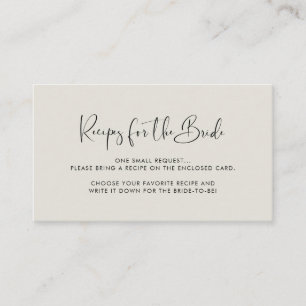 Cartão De Informações Pedido de receita verde Light Sage elegante e mode