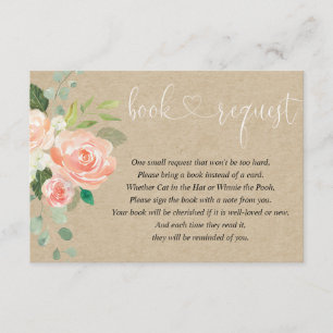 Cartão De Informações pedido do livro do chá de fraldas da menina,