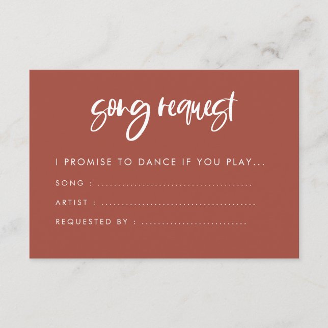 Cartão De Informações Pedido moderno de casamento de tijolos queimados (Frente)