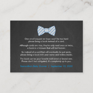 Cartão De Informações Pedido Rustic Bowtie Book / livros para o bebê