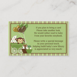 Cartão De Informações Pedidos do livro da carruagem v1 do macaco em vez