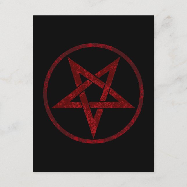 Cartão De Informações Pentagrama do diabo vermelho (Frente)
