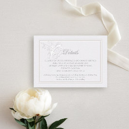 Cartão De Informações Peony Modern Formal Elegante Ivory Detalhes do Cas