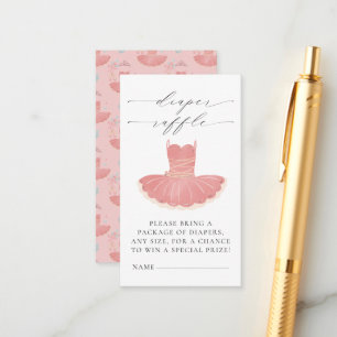 Cartão De Informações Pequena Ballerina - Fralda Rosa Raffle